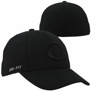 Nike Oregon Ducks Triple Black Dri-Fit Swoosh Flex Hat Cap Mens OSFM Legacy91